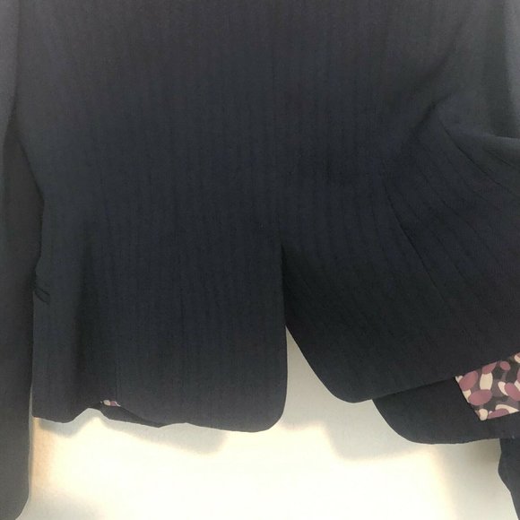 Jones New York Suit Two Button Navy With Purple Lining Women’s 6 Petite Blazer - Picture 7 of 12